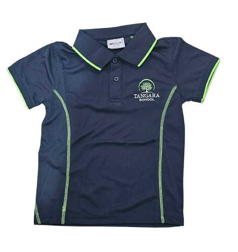Tangara School Polo – Navy/Lime